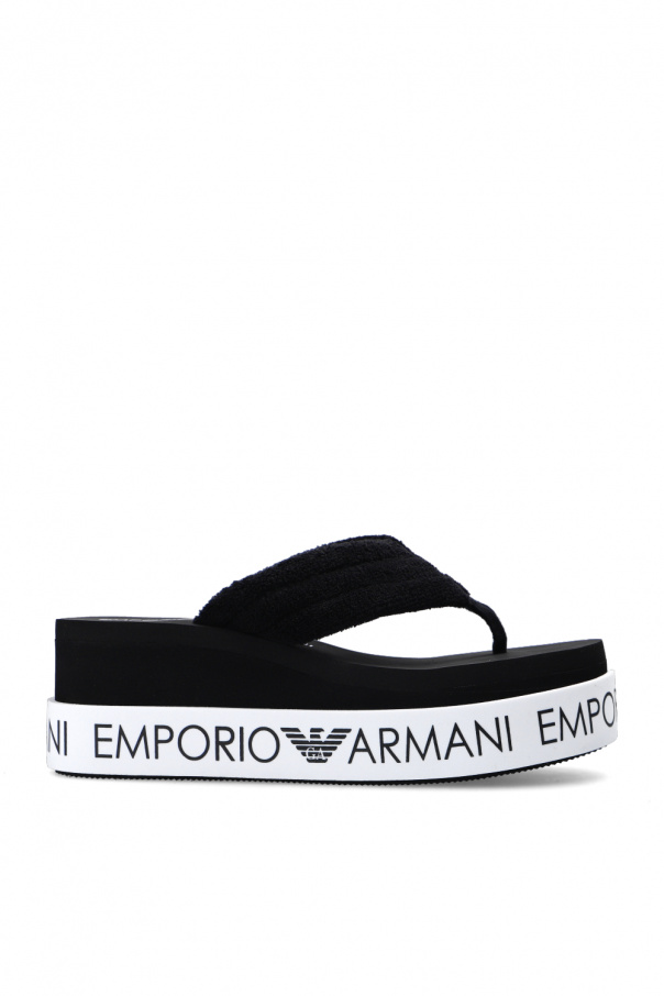 Black Platform flip IetpShops LA flops Emporio Armani